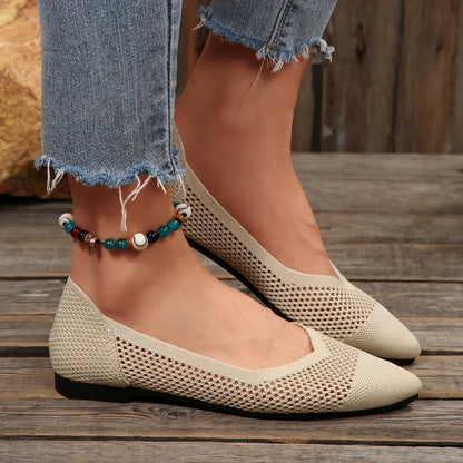 Chic and elegant Calora flats for women, versatile pointed toe slip-ons with breathable comfort.