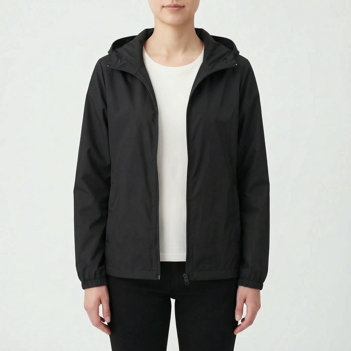 Women's essential hooded windbreaker jacket, perfect casual outerwear for active lifestyles in any season.
