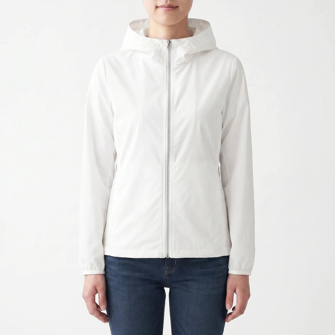 Stylish women's lightweight hooded windbreaker, ideal for casual wear, activewear & sports.
