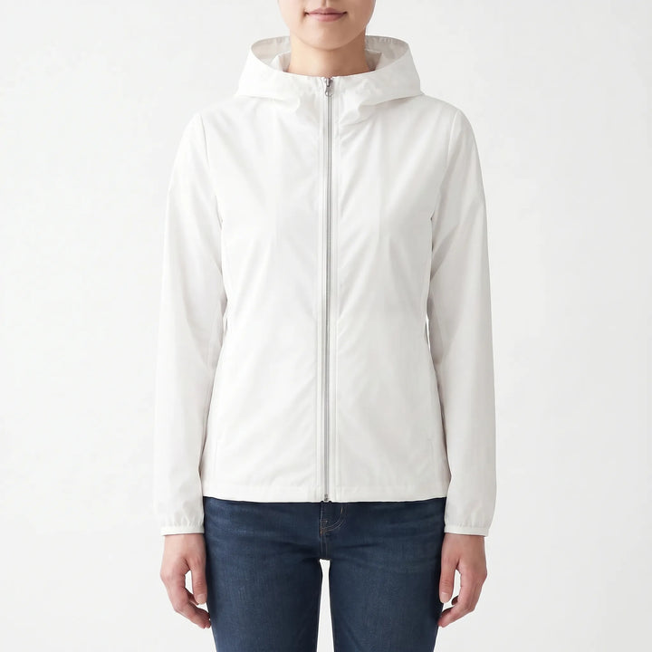 Stylish women's lightweight hooded windbreaker, ideal for casual wear, activewear & sports.