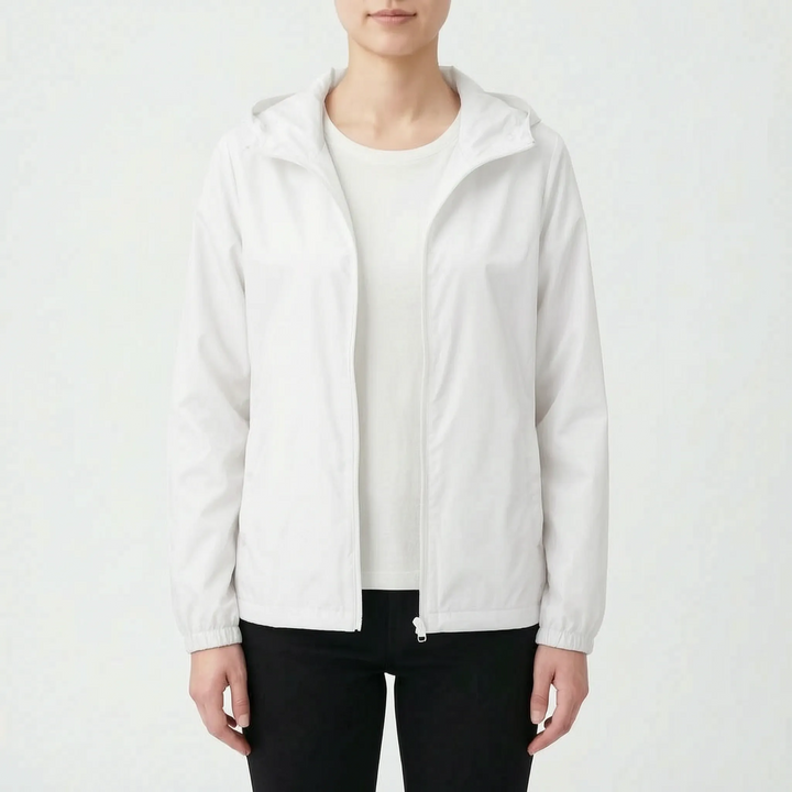 Versatile women's casual hooded windbreaker jacket, suitable for sports, travel, and everyday wear.