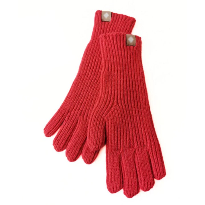Versatile warm knitted women's gloves, touchscreen compatible for casual outdoor activities.