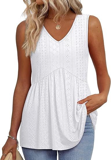 Soft, relaxed fit women's sleeveless blouse. Ideal for spring, summer & casual everyday wear.