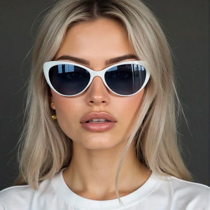 Women's cat eye sunglasses, black frame. UV400 protection, featherlight fashion eyewear.