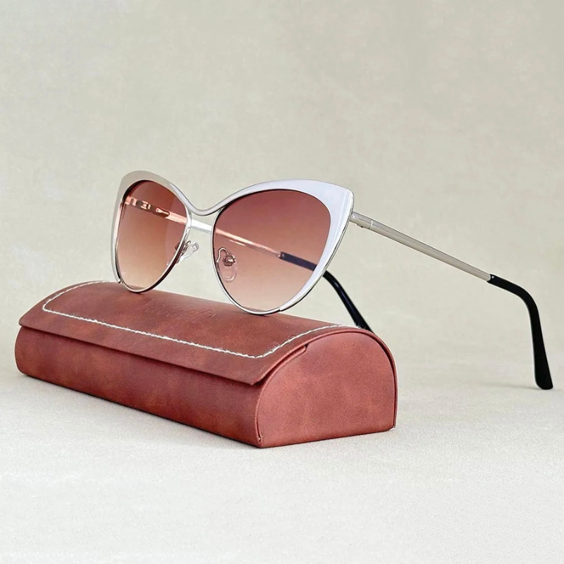 Women's fashion cat eye sunglasses. UV400 protective, featherlight eyewear for luxury style.