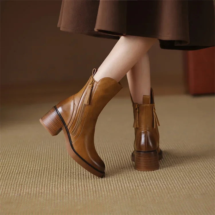 Women's versatile ankle boots, block heel for stability, great for everyday & office fashion.
