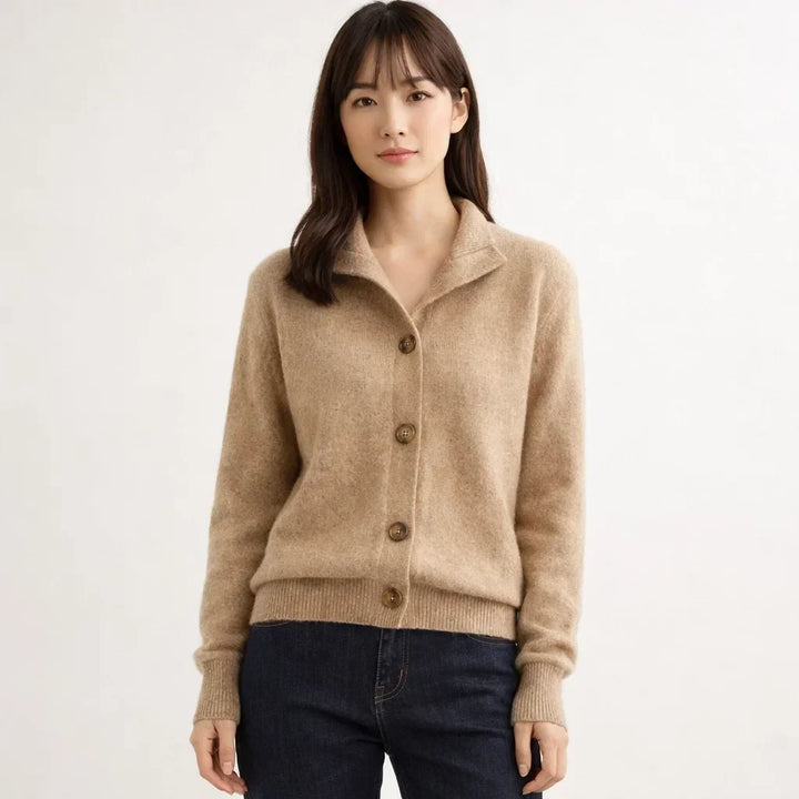 Relaxed fit asymmetrical button knit cardigan for women, a chic and versatile piece for any outfit.