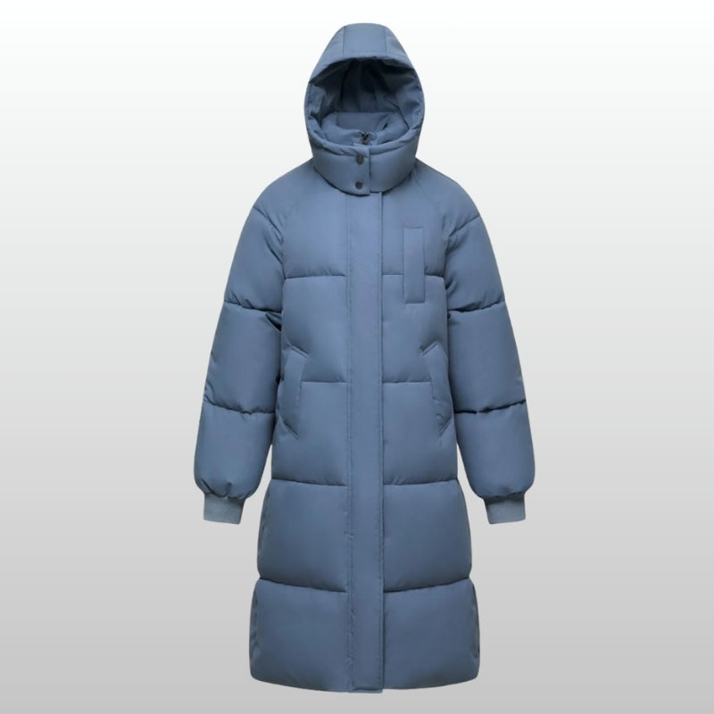 Versatile women's long puffer coat, the Cortina jacket provides warmth & a stylish look for everyday winter.