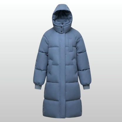 Versatile women's long puffer coat, the Cortina jacket provides warmth & a stylish look for everyday winter.