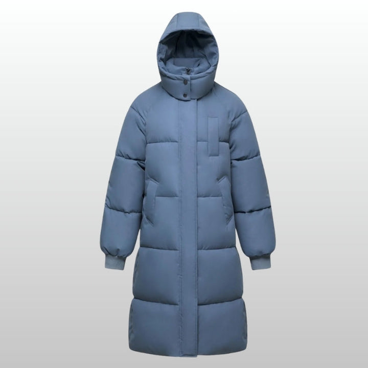 Versatile women's long puffer coat, the Cortina jacket provides warmth & a stylish look for everyday winter.