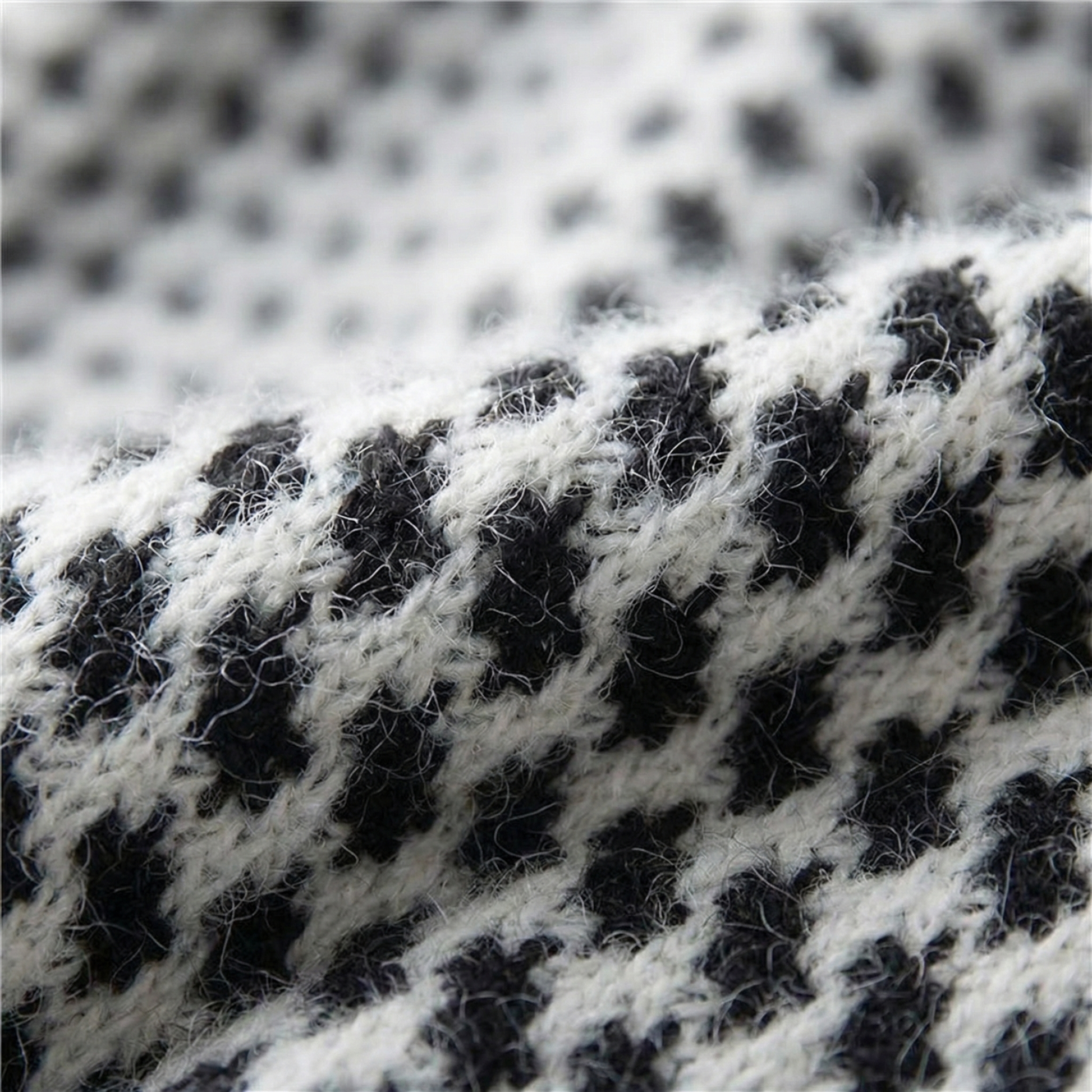 Cropped camel houndstooth knit jacket, a tailored women's piece for chic, sophisticated style.