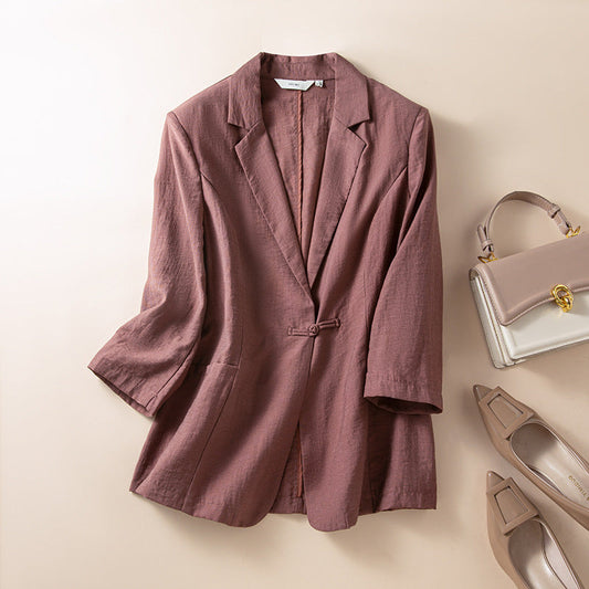 Women's chic knot-front blazer, a stylish and modern tailored jacket perfect for elegant outerwear and workwear.