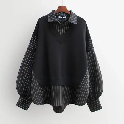 Gray women's chic layered blouse. Stylish & comfortable, ideal for versatile fashion.