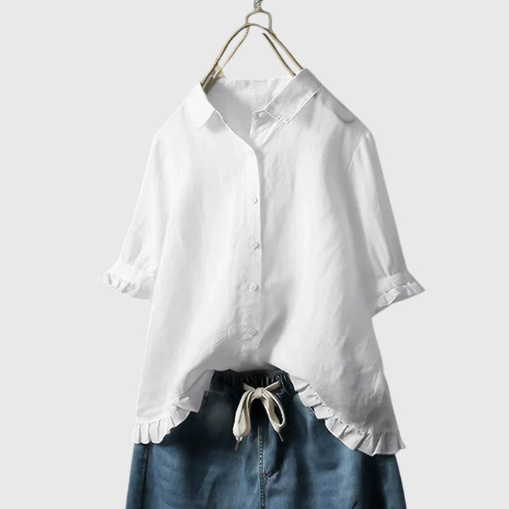 Women's chic long sleeve blouse in a versatile style, perfect for everyday fashion or work apparel.