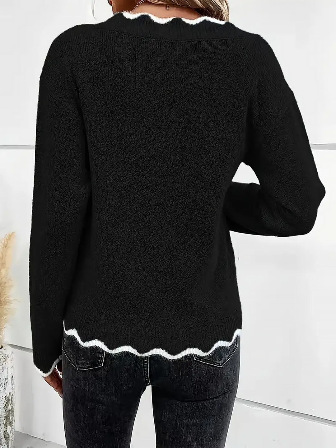 Comfortable women's relaxed fit sweatshirt with long sleeves and a stylish notch V-neck, everyday top.