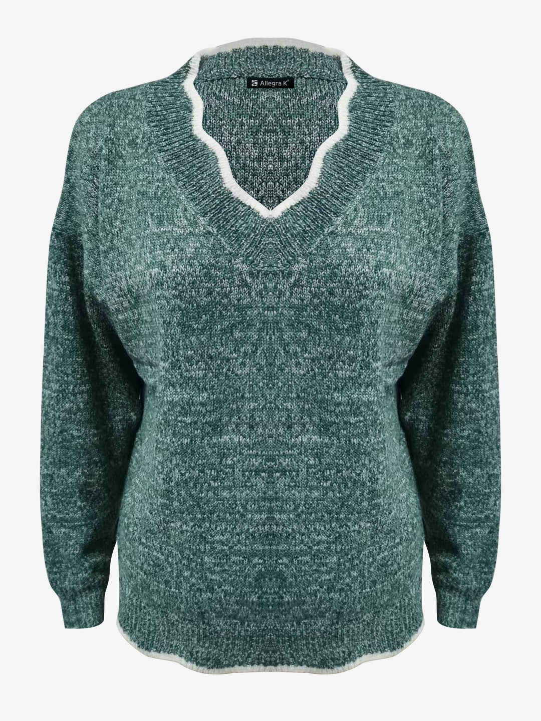Loungewear chic: women's relaxed fit notch V-neck sweatshirt, a cozy long sleeve pullover top.