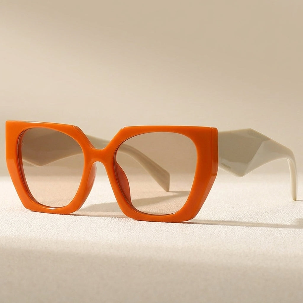 Trendy black grey oversized cat eye sunglasses for women, offering UV400 protection.