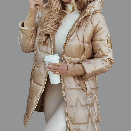 Women's chic quilted autumn jacket, lightweight & warm. Perfect fall fashion outerwear.