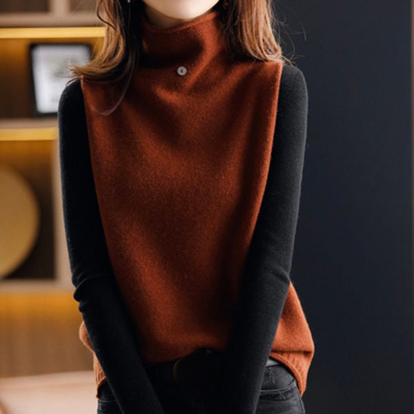 Soft & chic women's sleeveless turtleneck top. An elegant high neck vest, great for casual or dressy occasions.