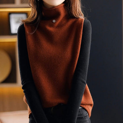 Soft & chic women's sleeveless turtleneck top. An elegant high neck vest, great for casual or dressy occasions.