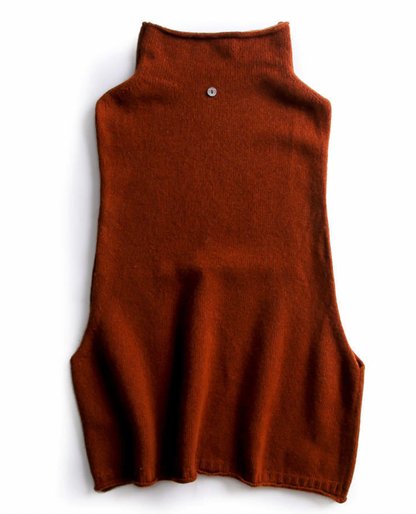 Elegant women's sleeveless turtleneck vest. Chic high neck top, perfect for casual, summer, or winter layering.