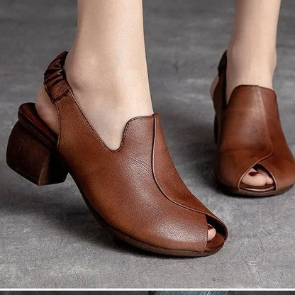 Modern women's slingback block heels, providing all-day comfort and a sleek, chic look.