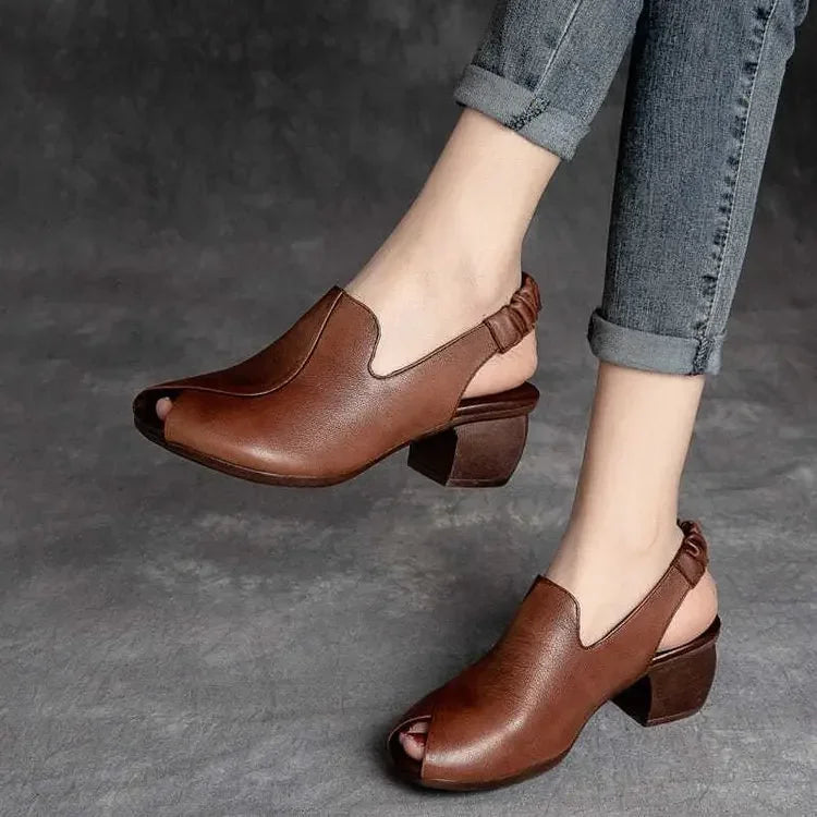 Versatile women's slingback block heels, combining all-day comfort with a chic design.