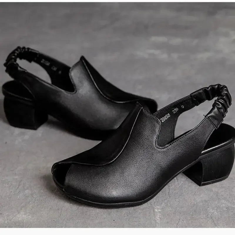 Elegant women's slingback block heels, a comfortable and fashionable choice for events.