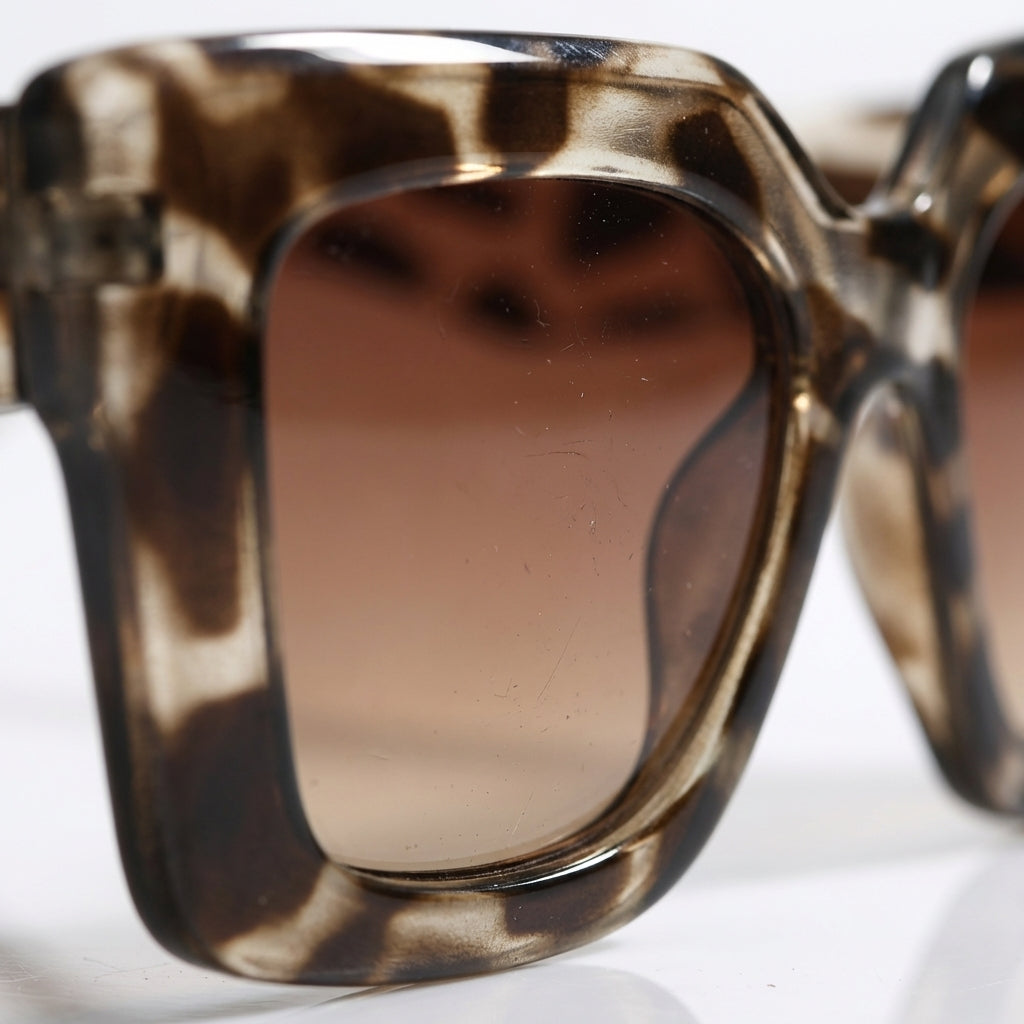 Women's chic square sunglasses with UV protection, combining elegant style with essential eye safety.