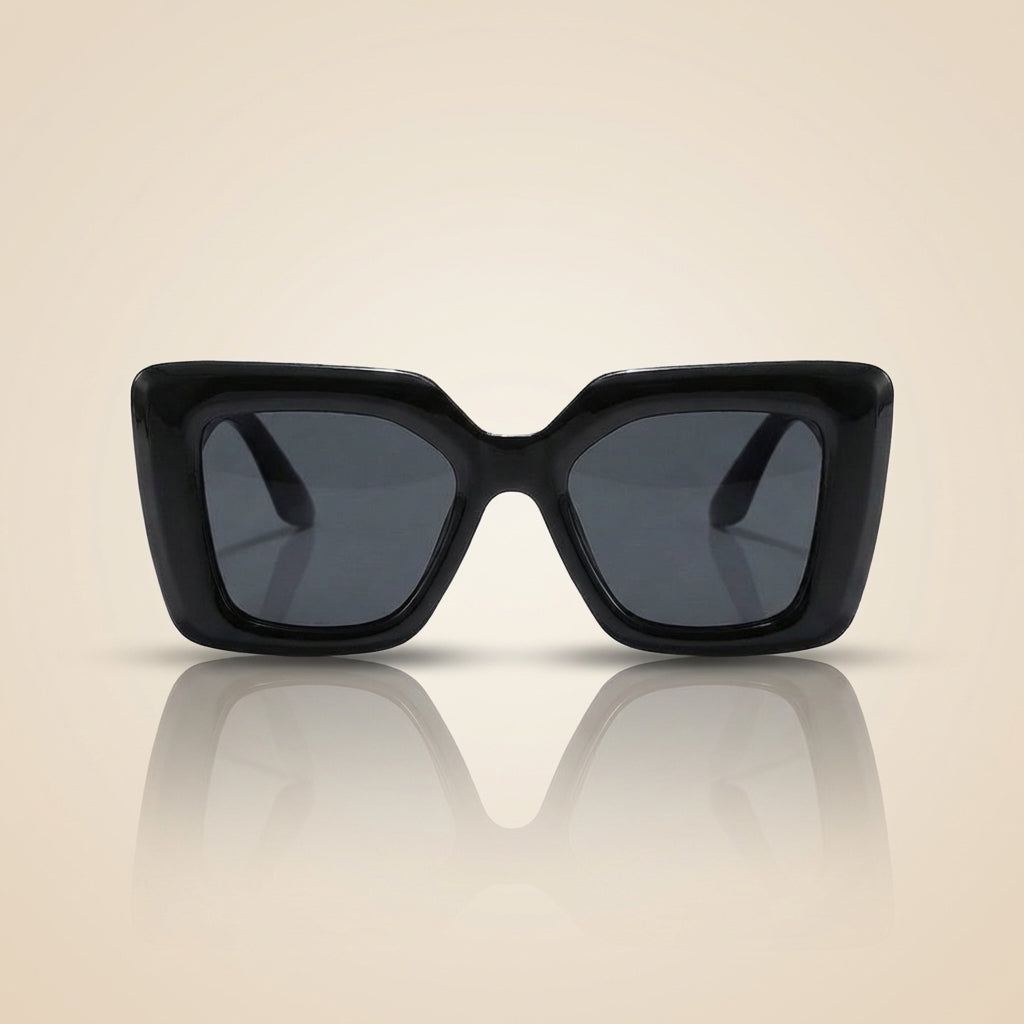 Women's accessories: sleek square sunglasses with chic frames and UV protective lenses.