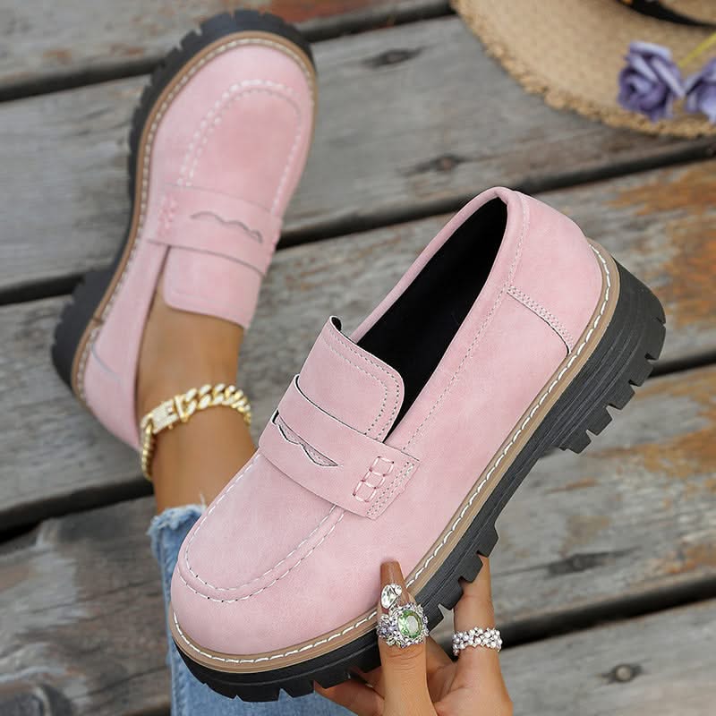 Women's comfortable chunky platform loafers, slip-on design for easy, stylish fashion.