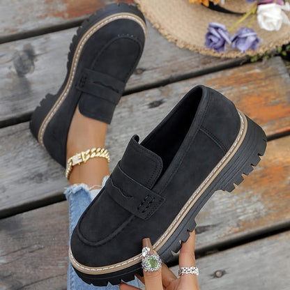 Stylish and comfy women's chunky platform loafers, essential fashion footwear.