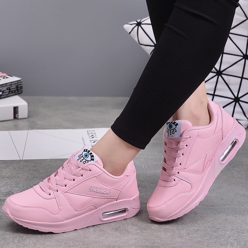 Trendy women's chunky platform sneakers. Valencia style vegan leather footwear for a modern casual look.