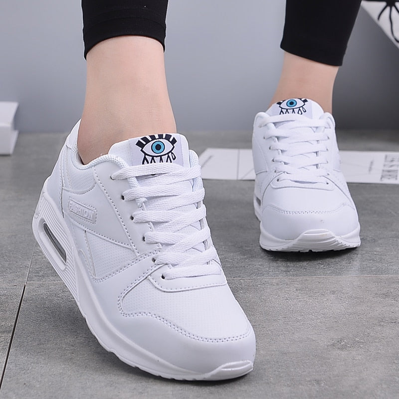 Stylish women's Valencia chunky platform sneakers. Comfortable vegan leather for modern everyday fashion.
