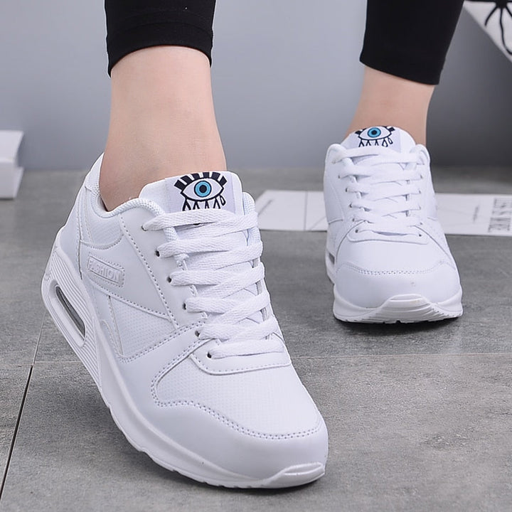 Stylish women's Valencia chunky platform sneakers. Comfortable vegan leather for modern everyday fashion.