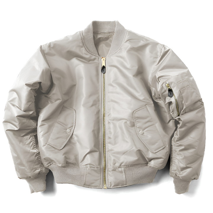Elevate your look with this classic women's bomber jacket. Timeless hip-length outerwear for versatile style.
