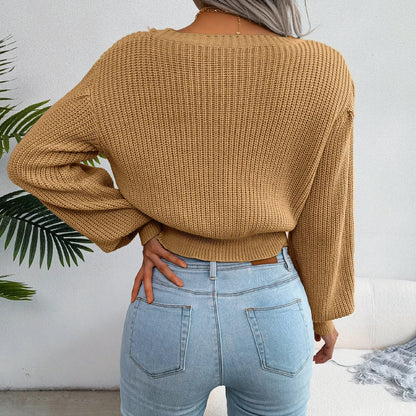Women's versatile cable knit sweater, a stylish & cozy long sleeve top. Perfect for fall fashion and casual comfort.