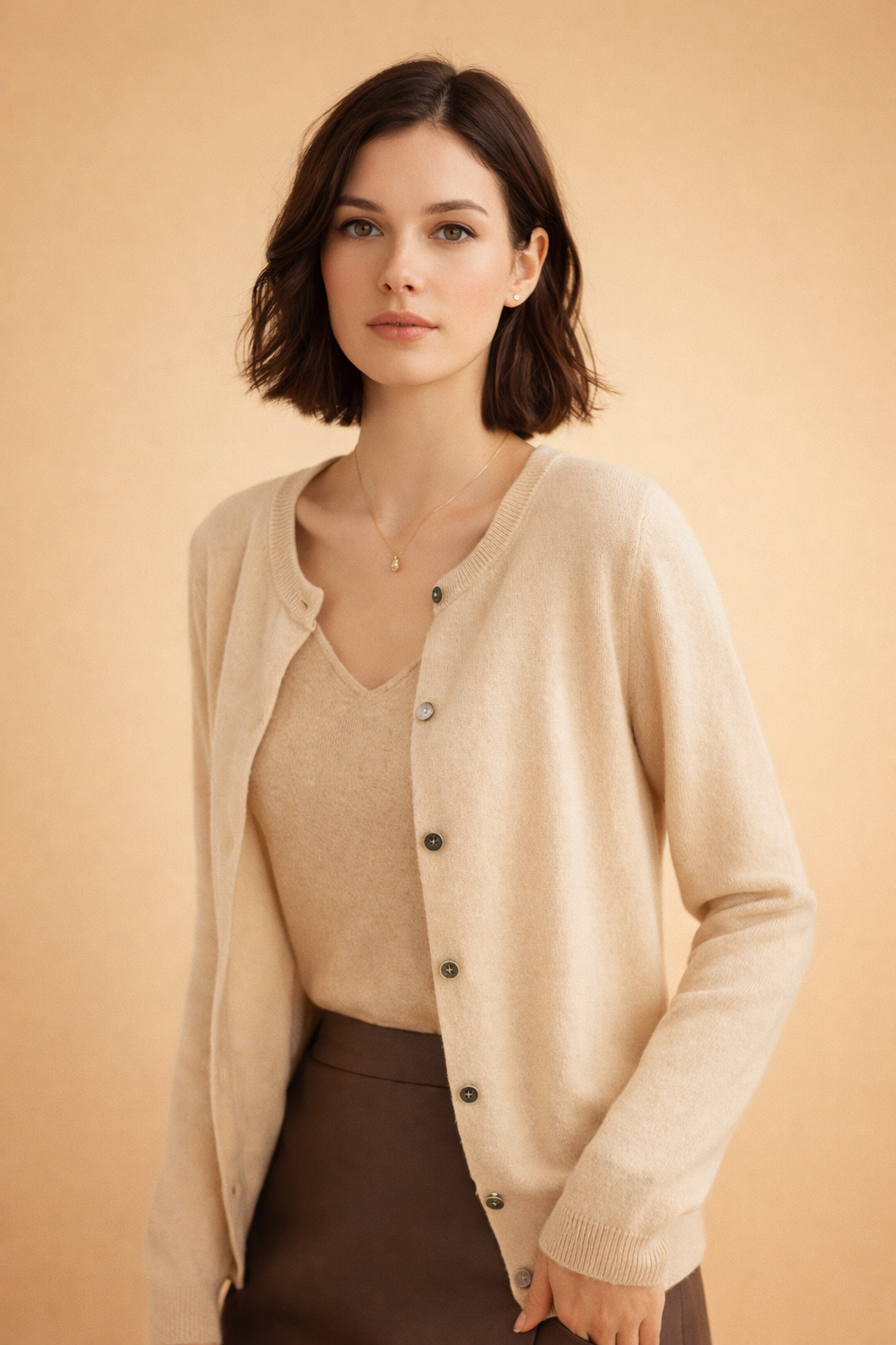 Everyday fashion: Women's button-front knit cardigan, perfect for casual outings or chic office wear. Easy layering.