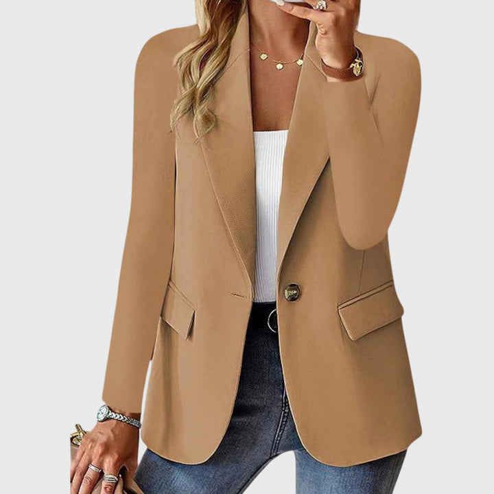Stylish women's classic blazer, single-breasted with notch lapel. A key piece for versatile business & smart casual fashion.