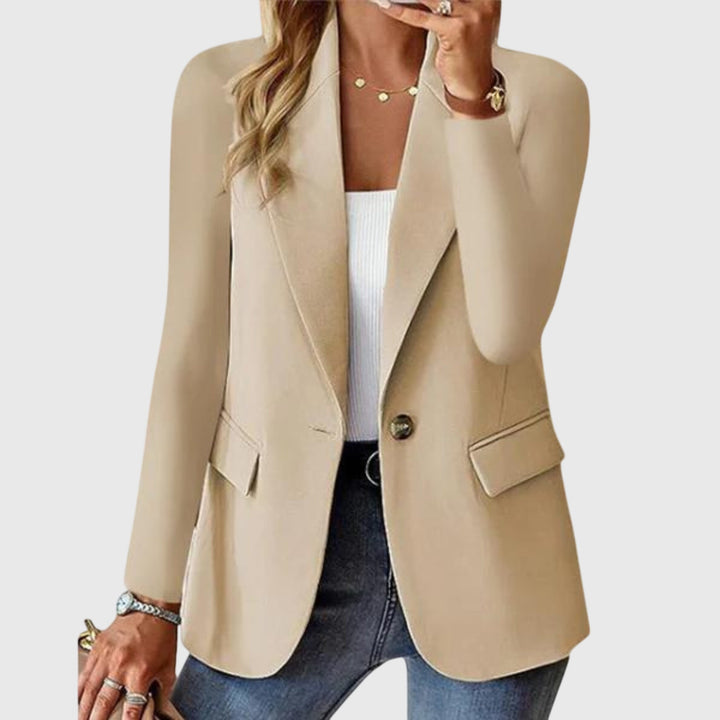 Timeless women's blazer with a classic notch lapel & single-breasted style. Essential for business casual & office wear.