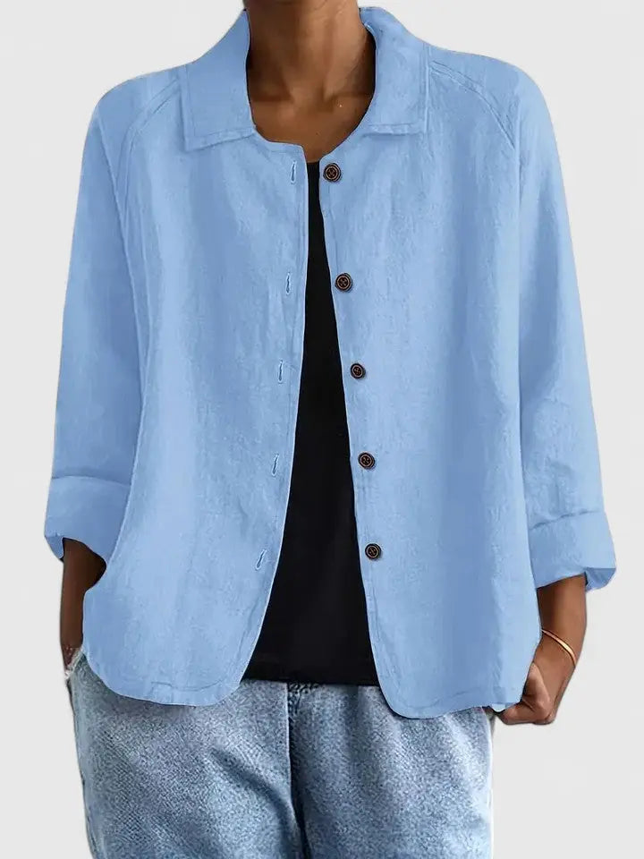 Versatile women's classic top, perfect for casual everyday wear. Simple design, soft fabric, relaxed fit.