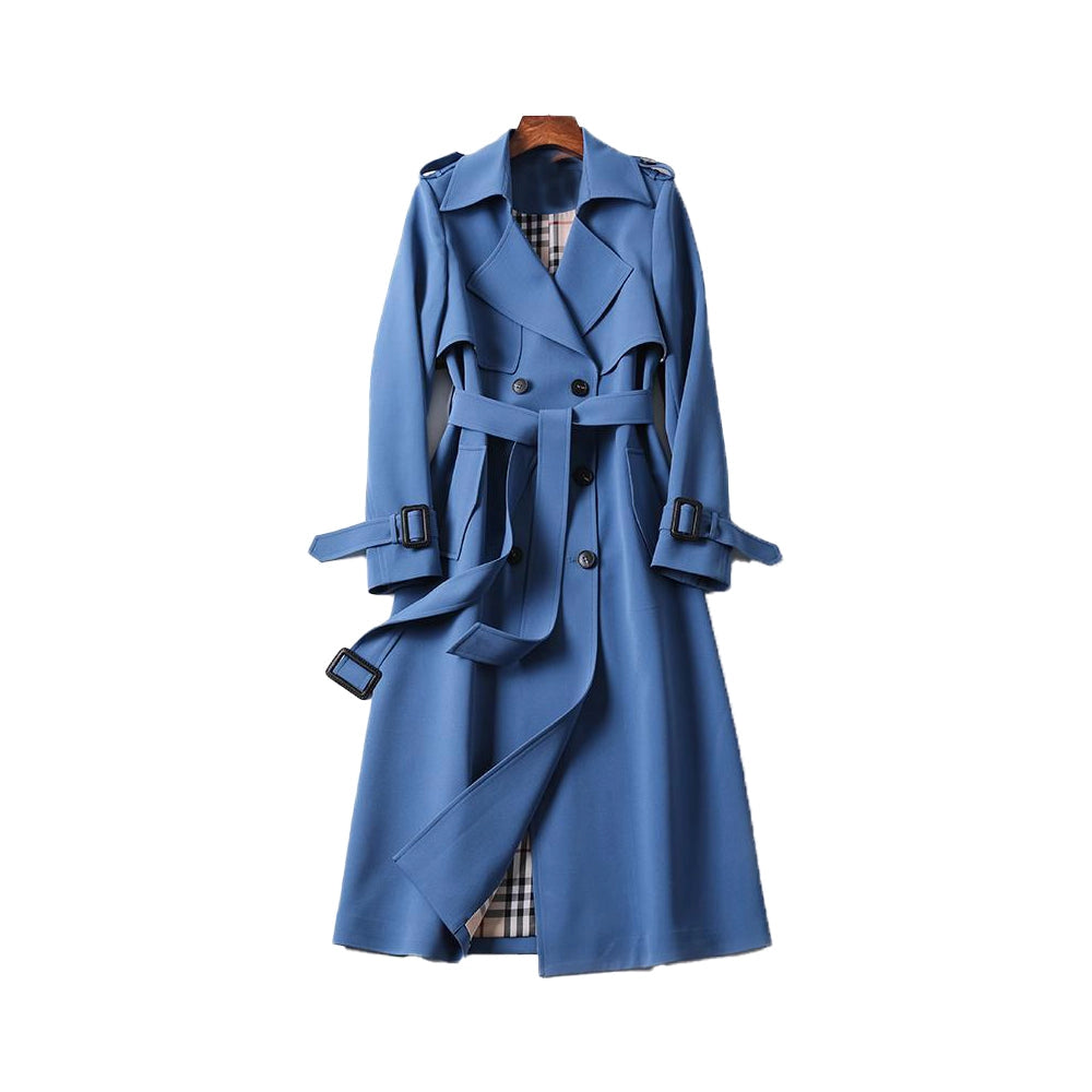 Versatile women's trench coat, a classic double-breasted jacket for timeless style and comfort.