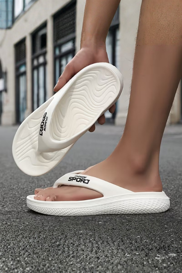 Comfortable women's flip-flop sandals, perfect for walking, travel, or relaxing poolside in summer.