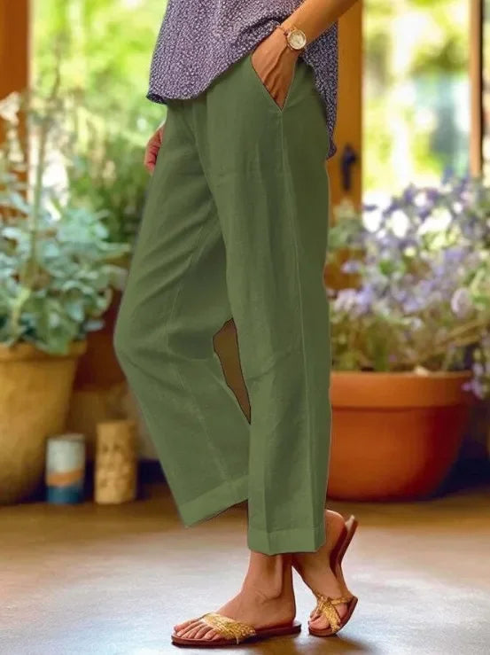 Stylish women's Coastal Breeze relaxed fit trousers. Flowy, breathable fabric perfect for summer & casual wear.