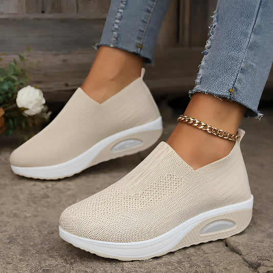 Women's Comfort Air-Cushion Orthopedic Walking Sneakers, lightweight & non-slip for daily wear.