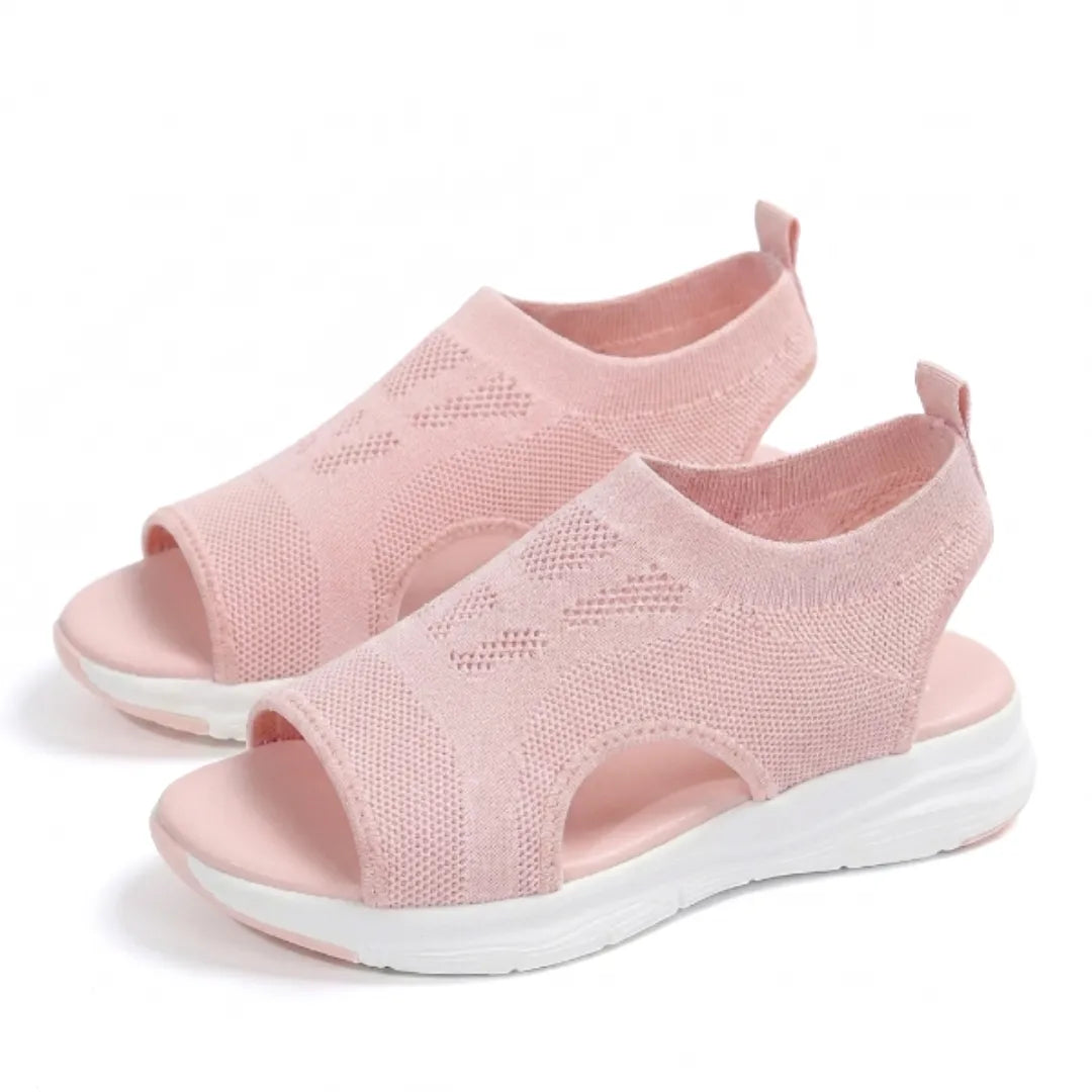 Stylish women's orthopedic slip-on wedge sandals, ideal for comfortable summer casual wear.