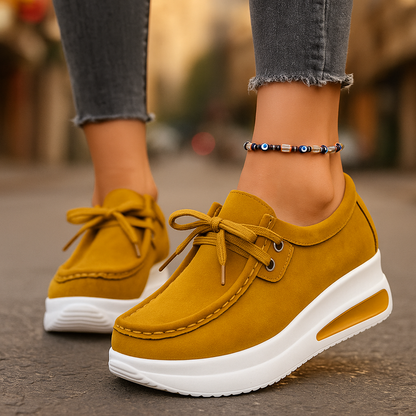 Lace-up women's comfort walkers, shock absorbing and orthopedic for all-day support.