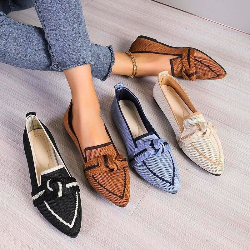 Chic women's ballet flats showcasing a distinctive twisted toe design & providing all-day comfort.