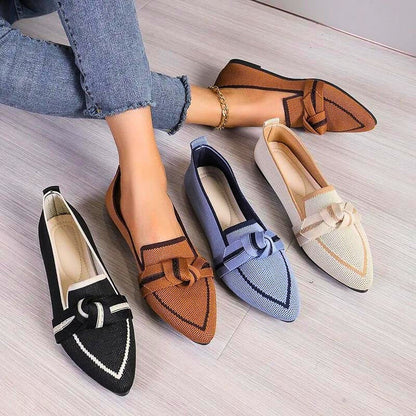 Chic women's ballet flats showcasing a distinctive twisted toe design & providing all-day comfort.
