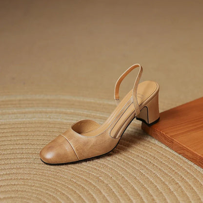 Stylish women's round toe slingbacks featuring a stable block heel for all-day comfort.